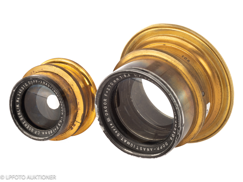 Lot with two brass lenses