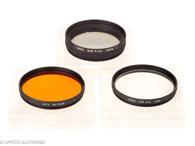 Lot with three Leica E60 filters