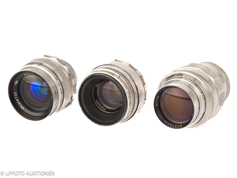 Lot with three Soviet M39 Zenit lenses