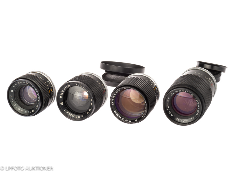 Lot with four Kiev 11/15 lenses