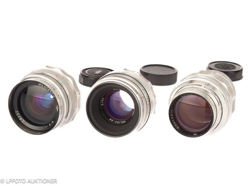 Lot with three Soviet M39 Zenit lenses