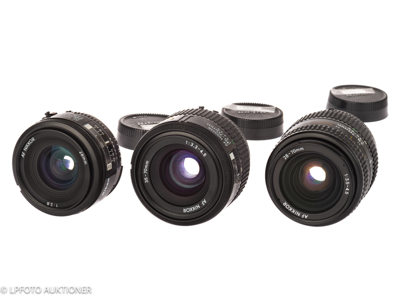 Lot with three AF Nikkor lenses