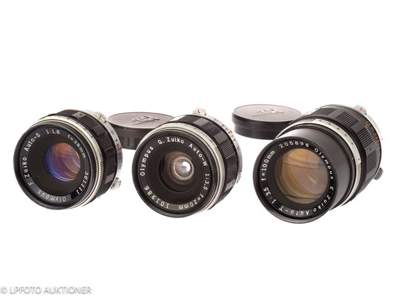 Lot with three Pen F lenses