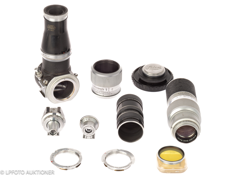 Lot with Hektor 4.5/13.5cm and Visoflex accessories 