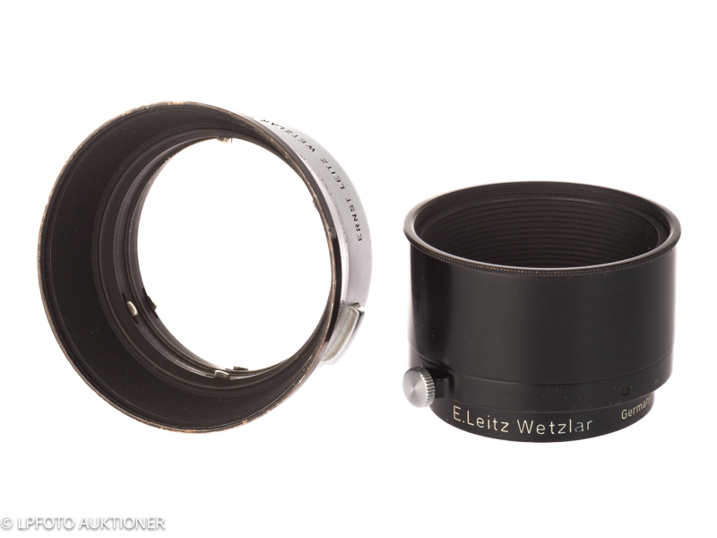 Lot with 2 Leitz lens hoods