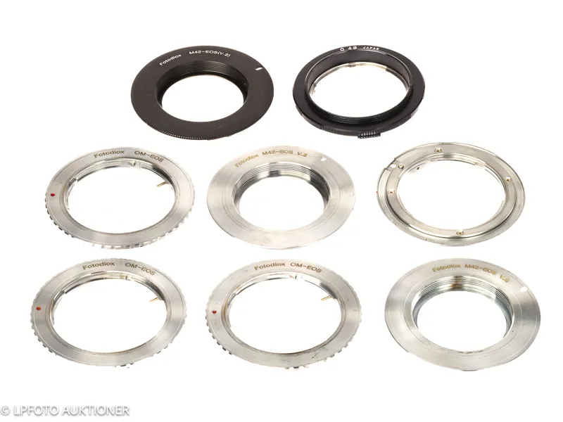 Lot with 8 adapters for Canon EF-mount
