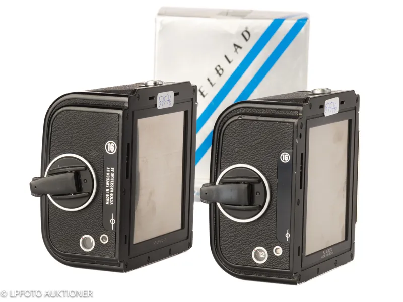 Lot with 2 Hasselblad A16 film backs